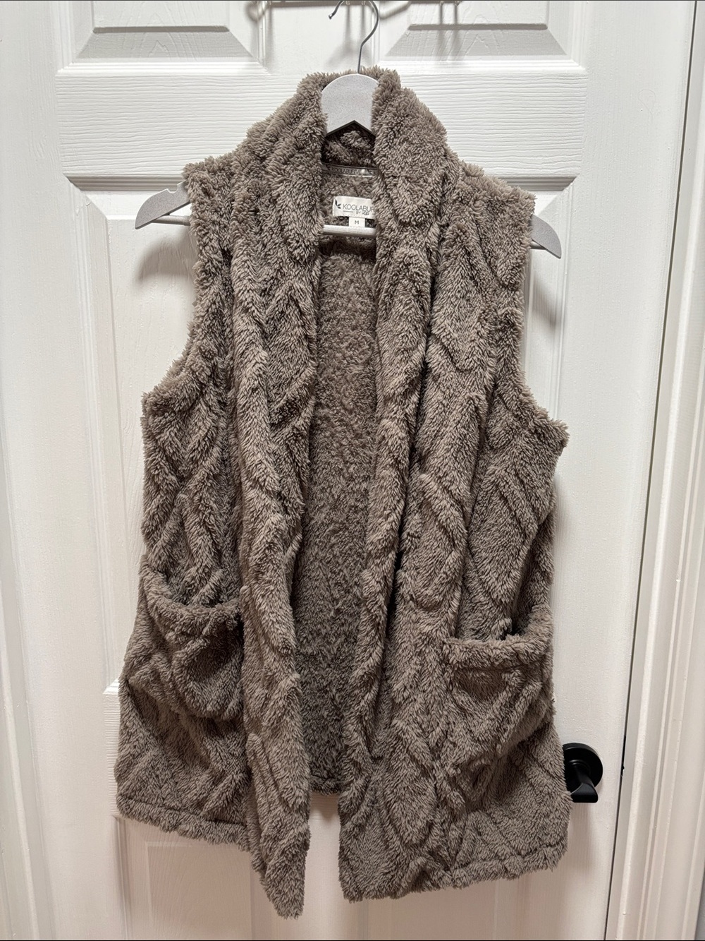 Koolaburra by UGG Plush Taupe Quilted Faux-Fur Vest